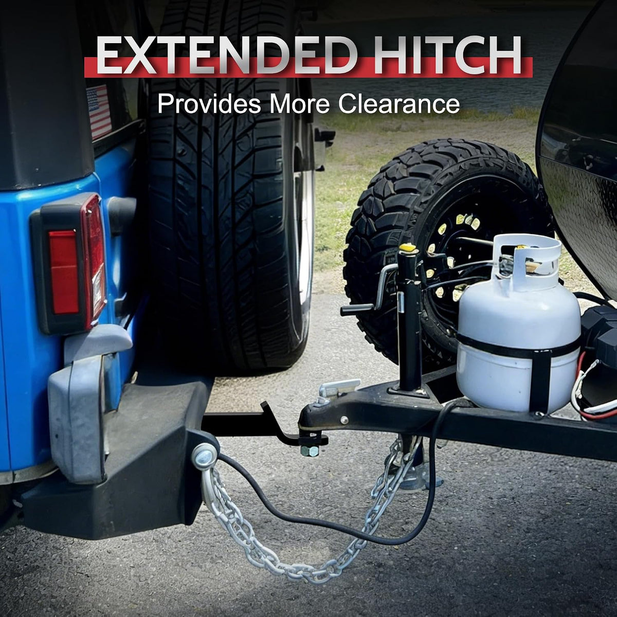 2 in Extended Hitch Ball Mount with 13 in Hitch Extension Length