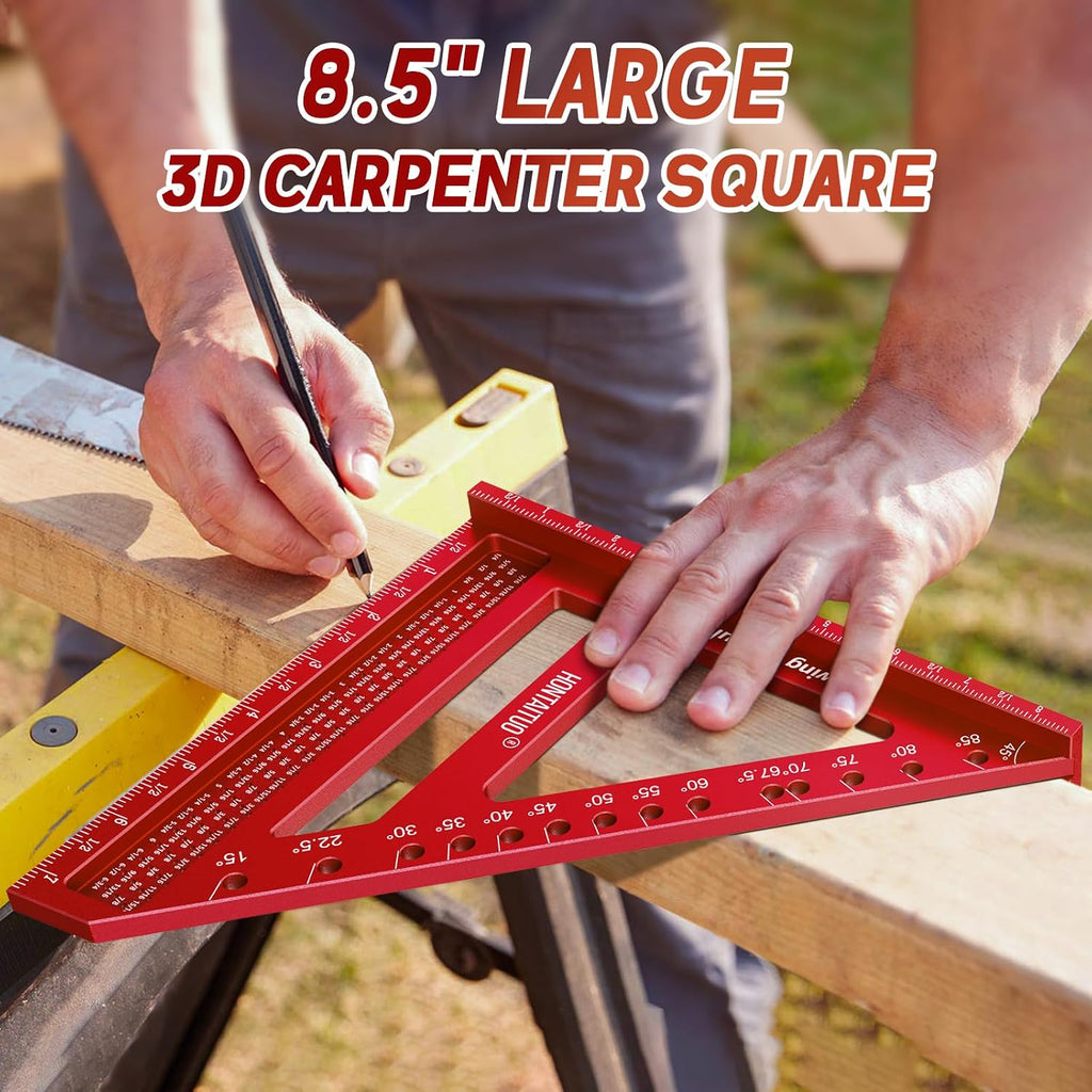8.5-Inch 3D Large Carpenter Square for Multi-Angle Measuring and Marking | 15-90 Degrees Angle Marking Square