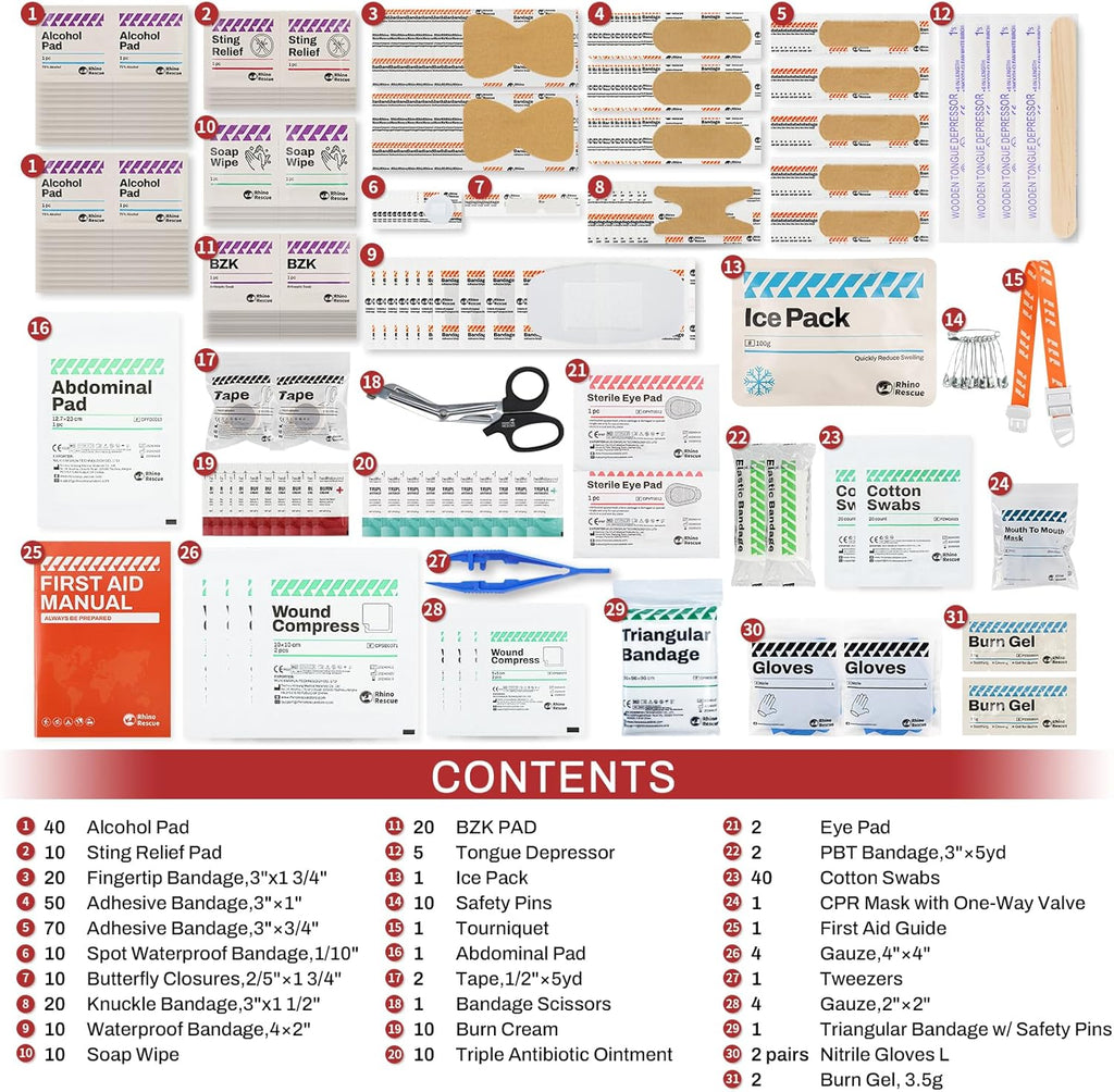 371 Pieces OSHA All-Purpose First Aid Kit, 100-Person Home & Office Professional Medical Supplies, Ideal for