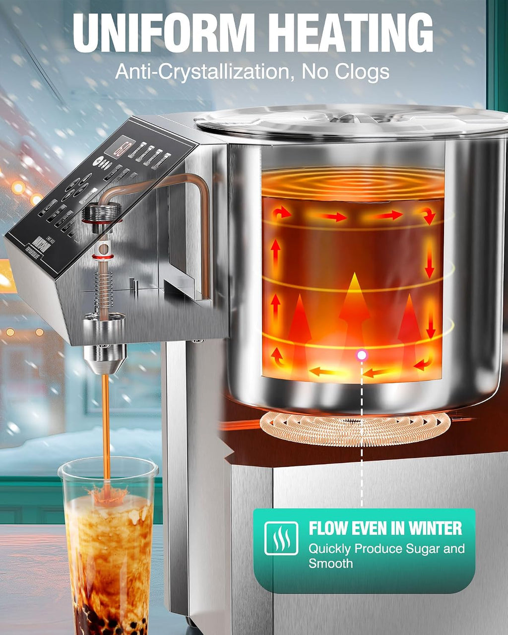 Fructose Dispenser - Commercial Syrup Dispenser Machine 16 Weight Settings Automatic Sugar Quantitative Machine for