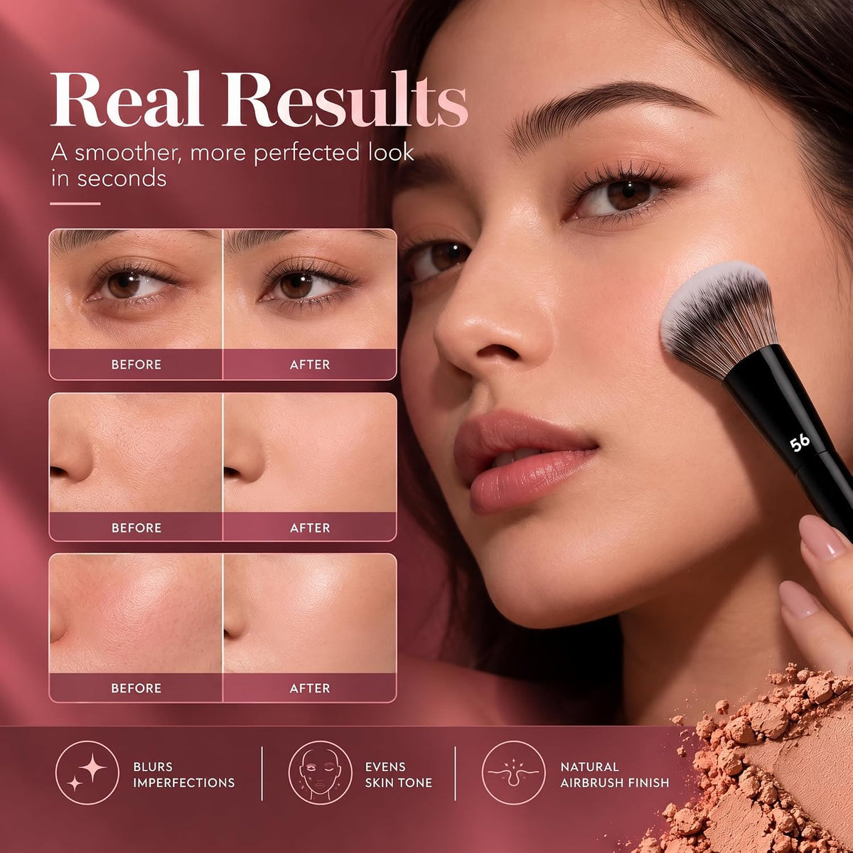 Foundation Brush for Liquid Makeup, Buffing Makeup Brush 56