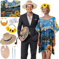 9 Pcs Halloween Couple Costume Painting Artist Couple Starry Night