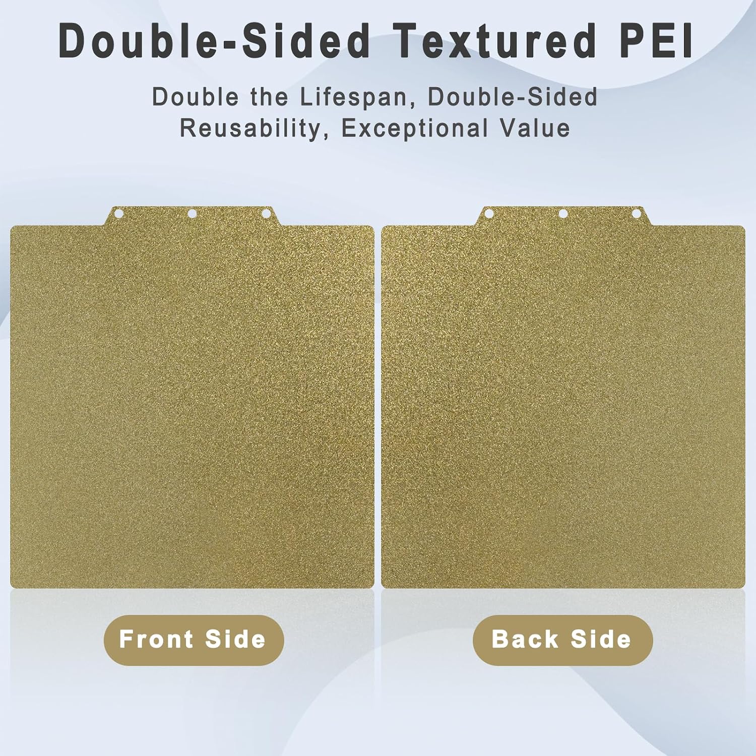 Double Sided Textured PEI Build Plate for Adventurer 5M 235x235mm Spring Steel Sheet Hot Bed Replacement