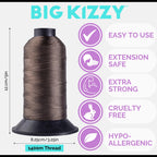 Light Brown 1400m Nylon Thread for Hair Extensions, Weft & Wigs