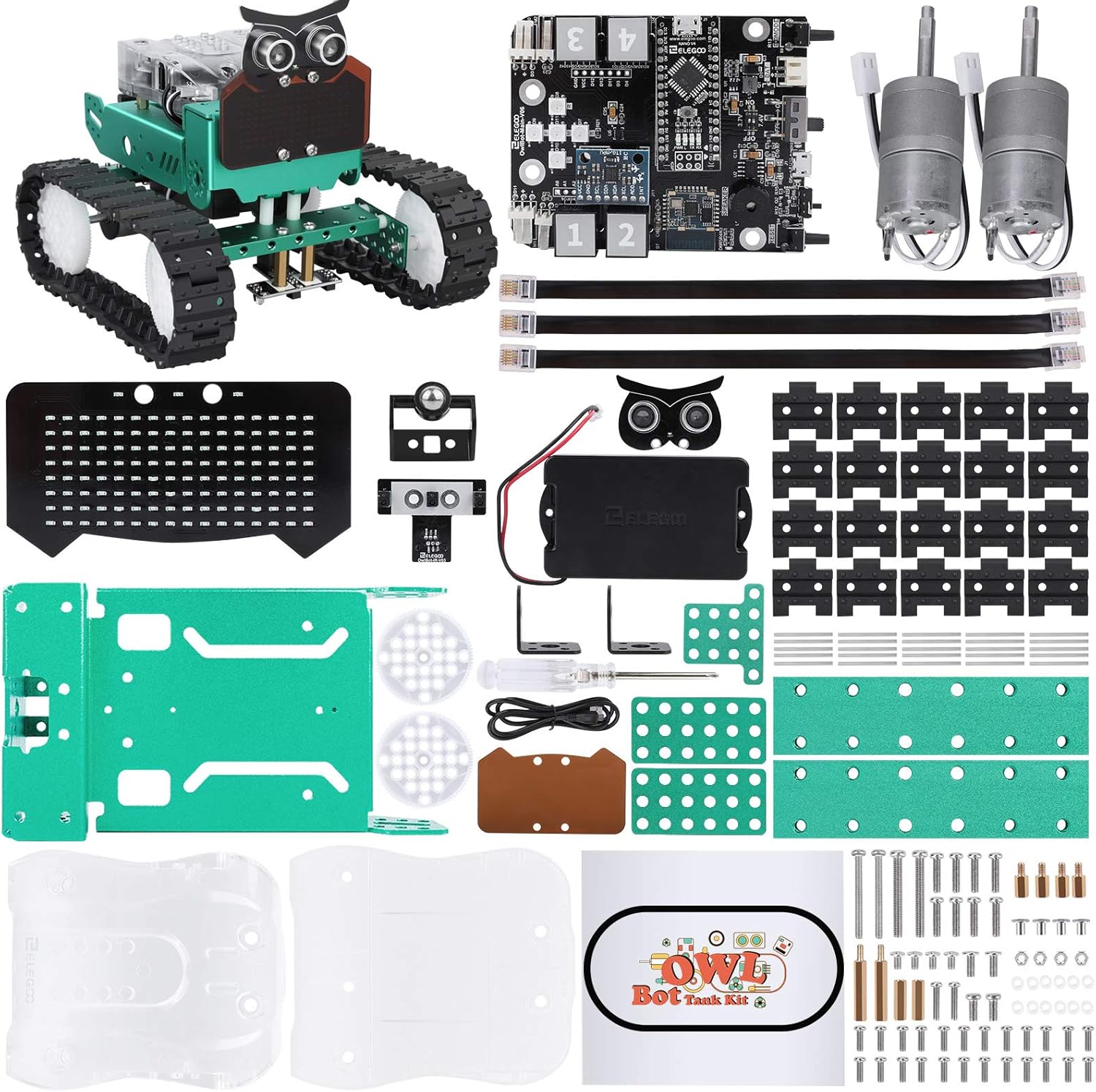 ELEGOO Owl Smart Robotics Car Kit V2.0 with Nano Compatible with Arduino | Build & Code STEM Project, Bluetooth