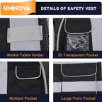 High Visibility Safety Vest - Multi Pockets Reflective Mesh Breathable Workwear, ANSI/ISEA Standards (2X-3X, Black Mesh)