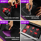 Tool Box Foam Organizer 48x24x3 inch 1PC, Kaizen Sheets for Pro Tool Control, Custom Tool Shadow Inserts for Cases &