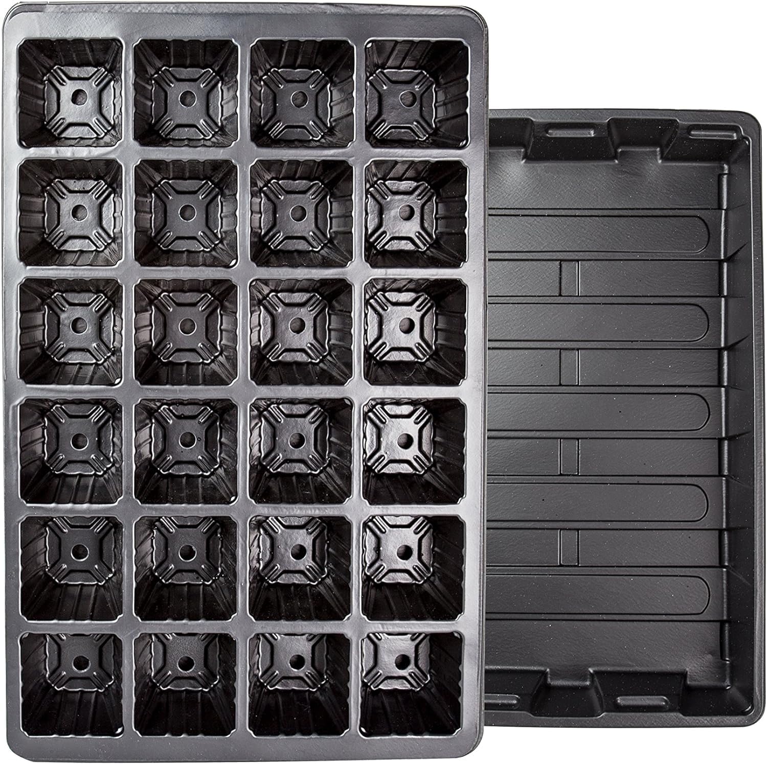 10 Pack -240 Cells -24 Grow Trays with Humidity Dome and Cell Insert - Mini Propagator for Seed Starting and Growing