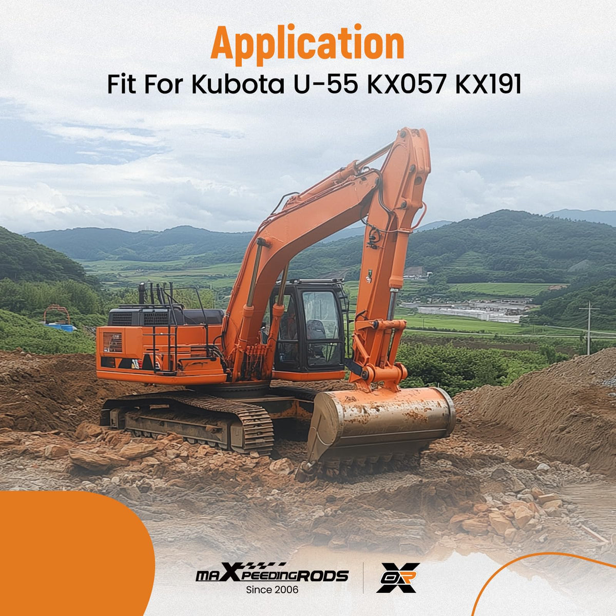 maXpeedingrods Quick Attach Bucket Ears KX057-2 pcs Attachment with/Without Base Compatible with Kubota U55 KX191