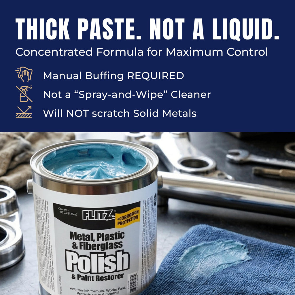 Metal Polish Paste for Chrome, Stainless Steel, & Aluminum (1 Gallon)