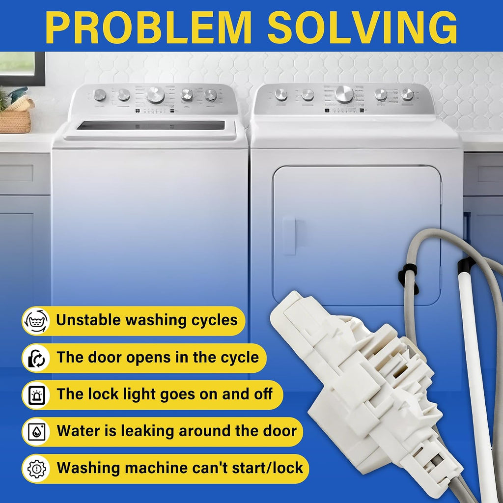 Washer Lid Lock Latch Fit for May-tag MTW6600TQ0 MTW6300TQ0 MTW6500TQ0 MTW6300TQ1 MTW6400TQ0 MVWB450WQ0 MVWB300WQ0 MVWB450WQ2 MVWB750WB2 MVWB750WQ0 MVWB750YW0 MVWB850WB0 MVWB850WQ1 MVWB850YG1