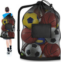 Extra Large Soccer Ball Bag, 40"x30" Drawstring Heavy Duty Mesh Net | Hold 10-12 Basketball Volleyball, Adjustable