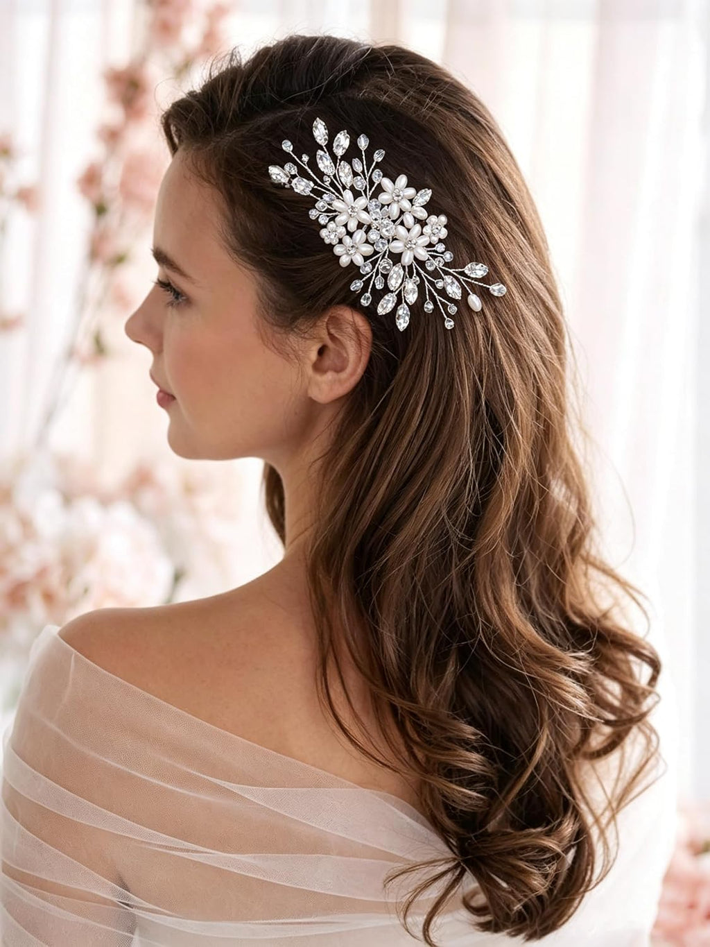 Wedding Hair Comb Pearl Crystal Bridal Hair Piece