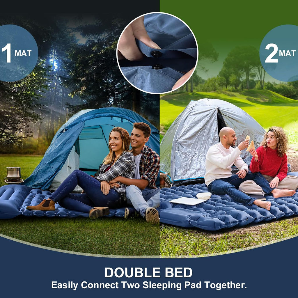 Sleeping Pad Camping, Ultra Lightweight & Compact Mattress for Outdoor & Indoor, Portable Sleeping Mat with Built-in