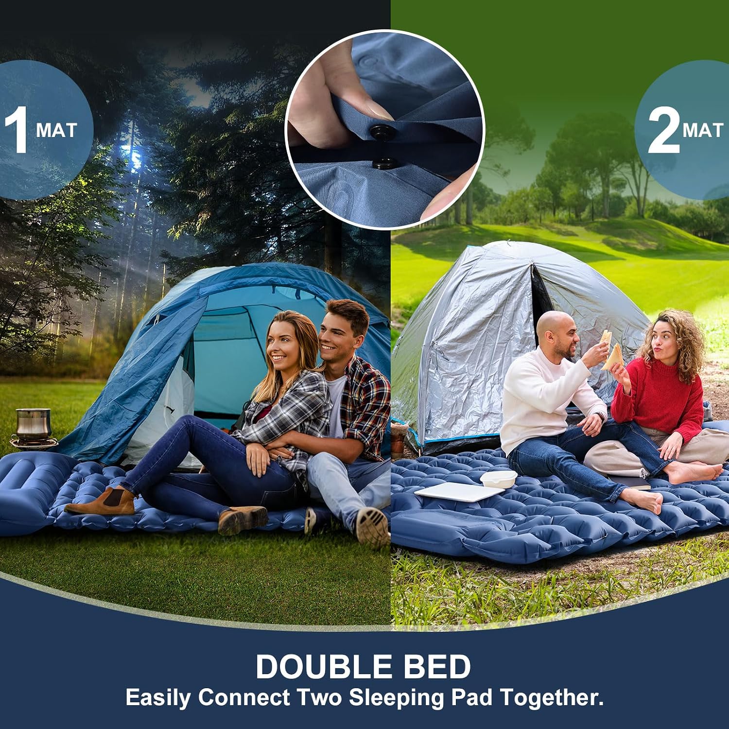 Sleeping Pad Camping, Ultra Lightweight & Compact Mattress for Outdoor & Indoor, Portable Sleeping Mat with Built-in