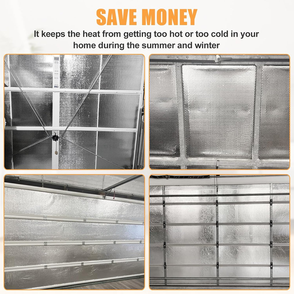 Garage Door Insulation Kit, 8 Pcs 48 x 24 Inch Reflective Aluminum Panels