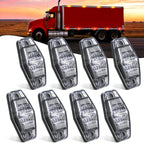 2.5" Oval Side Marker Light, White Lens Amber & Red LED Waterproof
