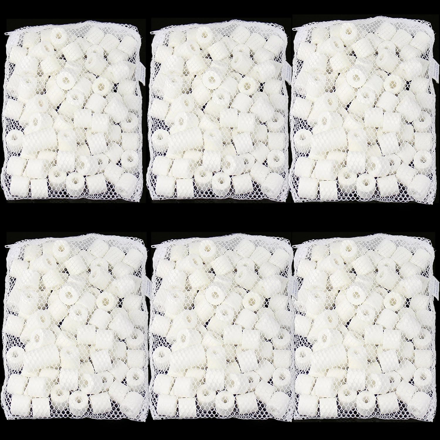 Bio Ceramic Rings 6 lbs Aquarium Sump Filter Media Fish Tank Koi Pond Canister Filter Media in 6 Free Mesh Bags