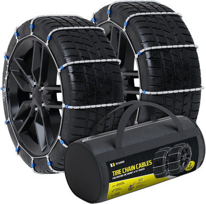 Tire Chain Cables For Snow & Ice, Fits Passenger Cars & Some SUVs, Constructed to Provide Maximum Traction & Grip