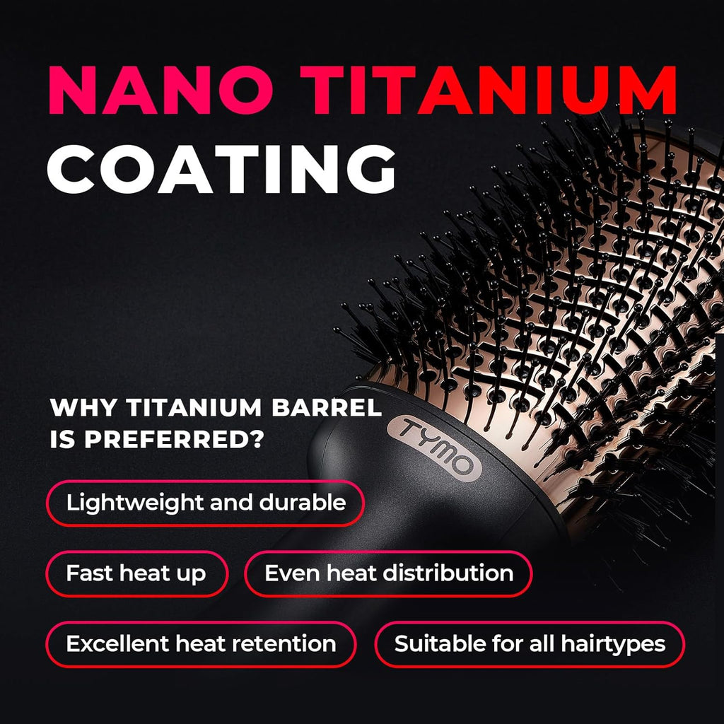 Hair Dryer Brush Blow Dryer Brush in One, 4 in 1 Ionic Hairdryer and Styler Volumizer with Oval Titanium Barrel, Hot