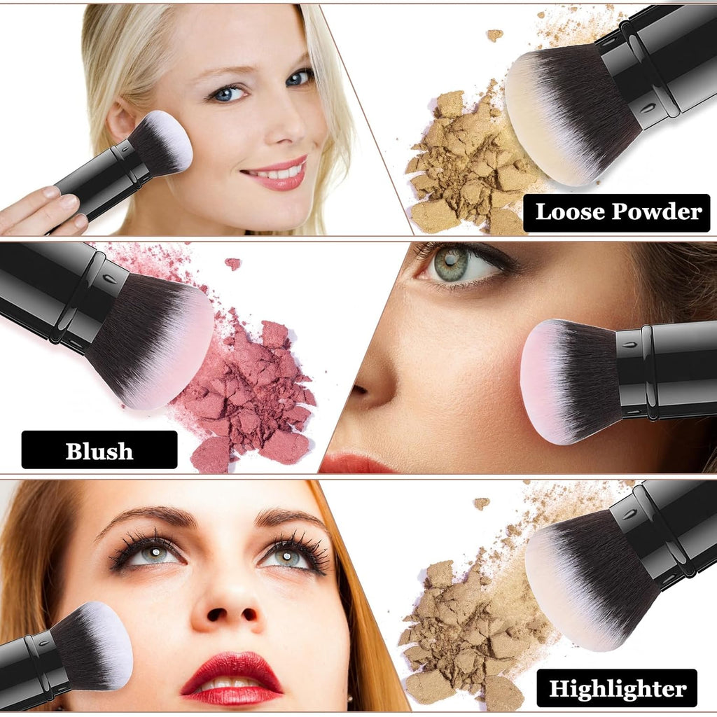 Retractable Kabuki Brush, Travel Powder Face Makeup Brushes