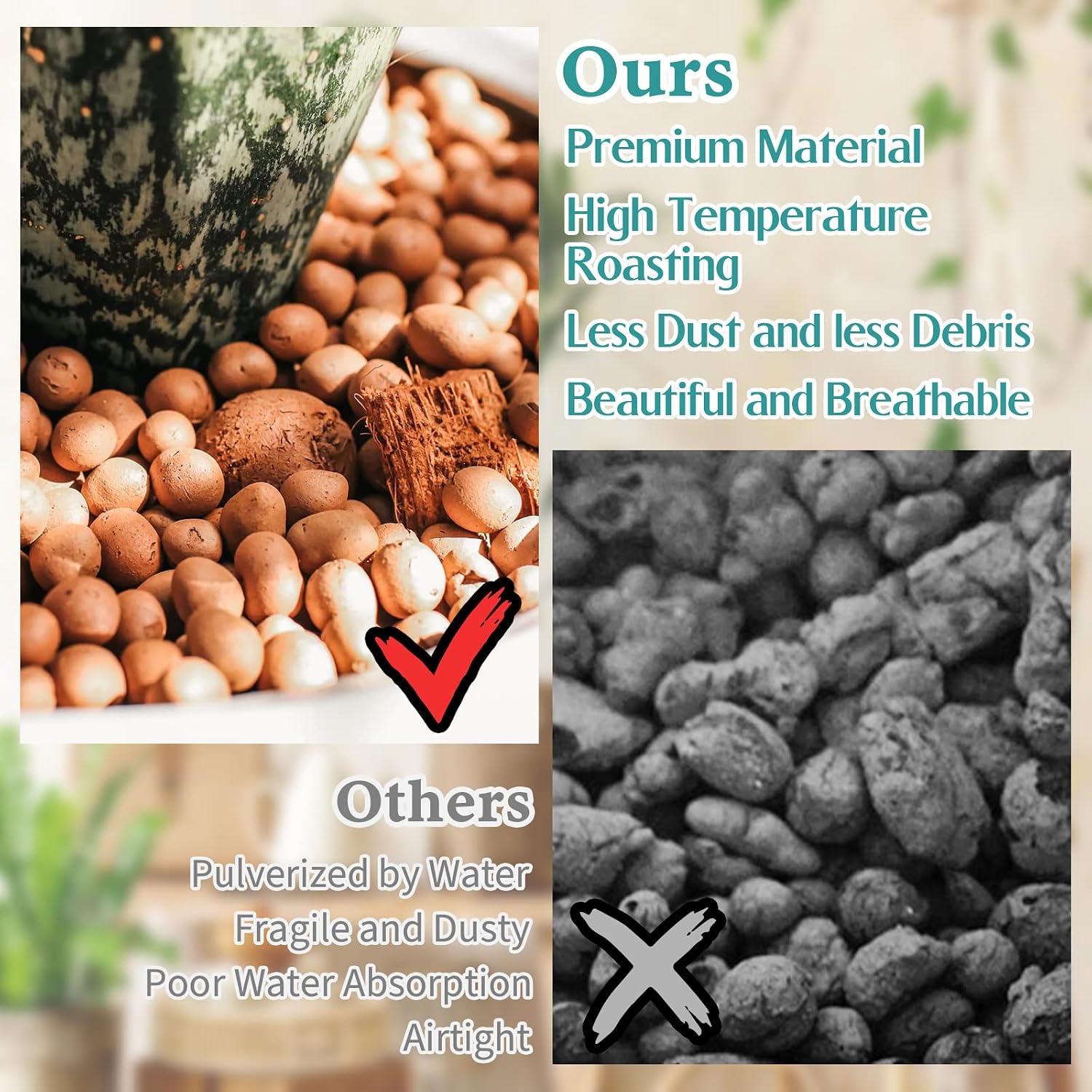 15LB Leca Clay Pebbles for Plants 4mm-16mm Clay Balls for Hydroponic | Drainage, Reusable, Aeration, Moisture