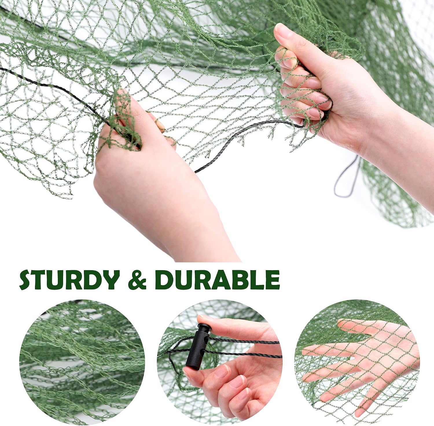 3 Pcs Deer Netting for Shrubs- 7.8 x 7.8 Ft Deer Plant Netting Cover- Reusable Garden Plants Mesh Netting to Protect