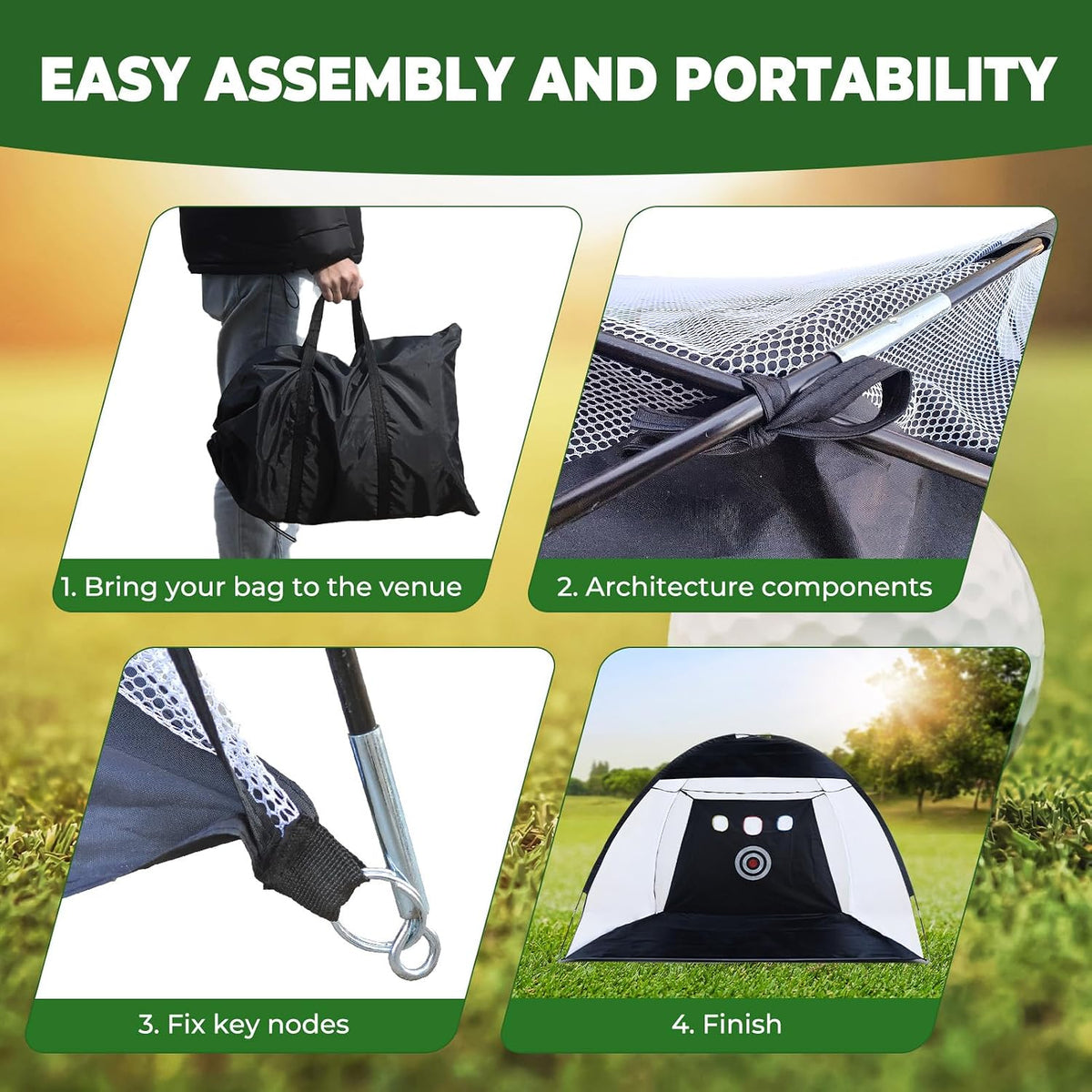 10x7ft Golf Practice Net and Mat, Golf Hitting Nets Golf Driving Net with Target/Mat/Balls/Tee/Bag for Backyard Home