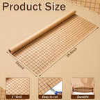 36'' x 30 ft Brown Kraft Wrapping Paper Roll with 1'' Grid
