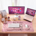 Pink Ergonomic Mouse Pad with Wrist Rests Set for Desk Accessories