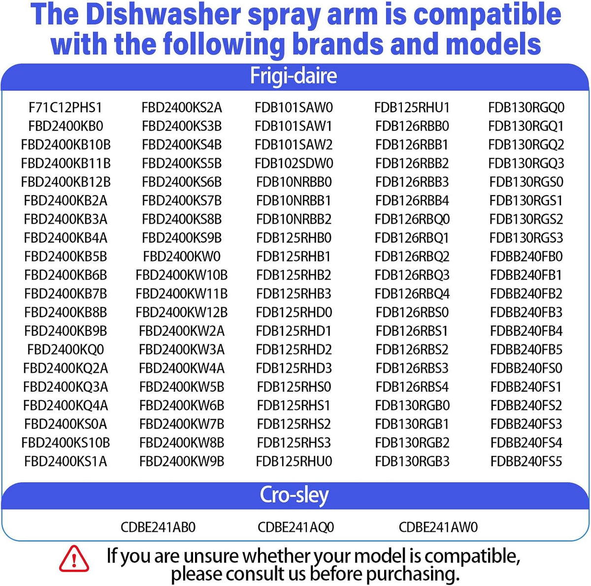 FBD2400KB12B FBD2400KS10B FBD2400KB0 Dishwasher Lower Spray Arm