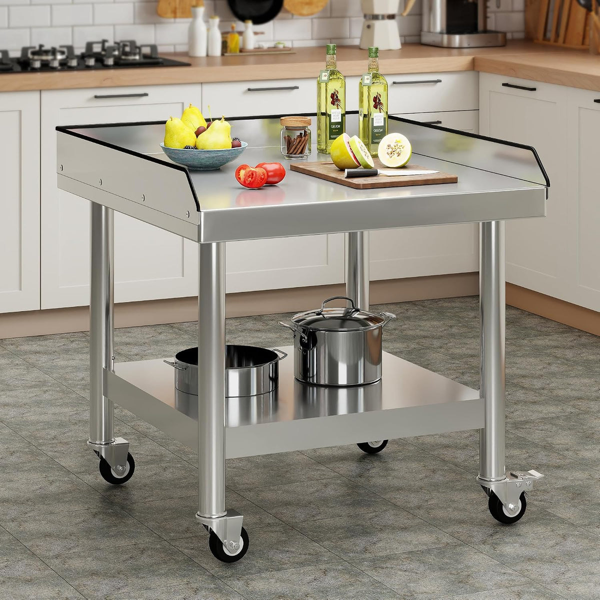 25-Inch Stainless Steel Equipment Grill Stand Table