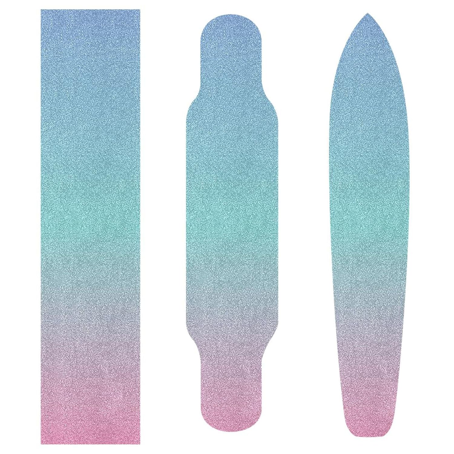 Blue Pink Gradient Skateboard Grip Tape Non Slip 33.1"x9.1" Longboard Grip Tapes Scooter Griptape Sheet Sticker