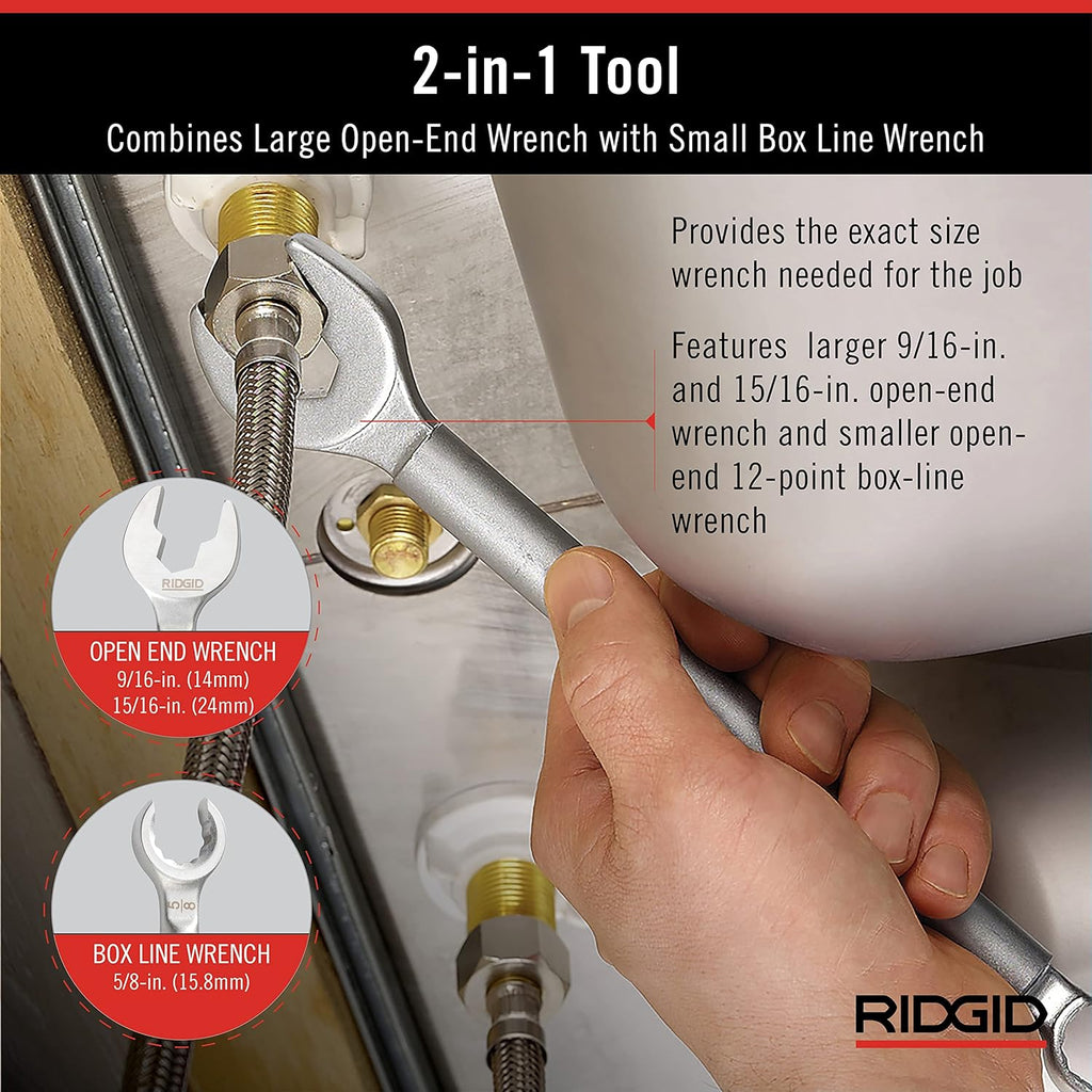27023 Model 2002 One Stop 2-in-1 Wrench for Angle Stops, Straight Stops, and Compression Couplings