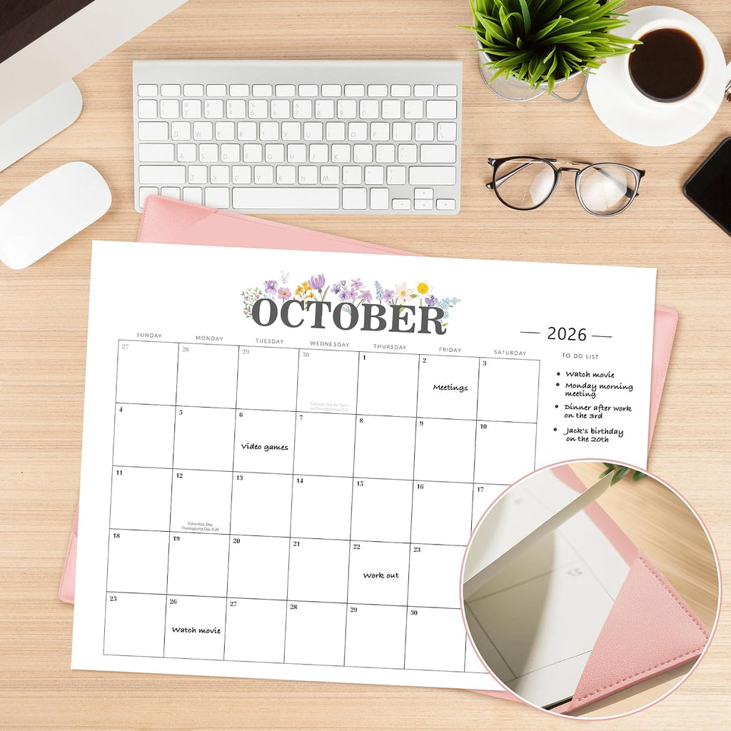 Desk Calendar 2026-2027 - 18 Month Desktop Calendars (Jan 2026–Jun 2027),Large 22x17 Monthly Calendar with Home &