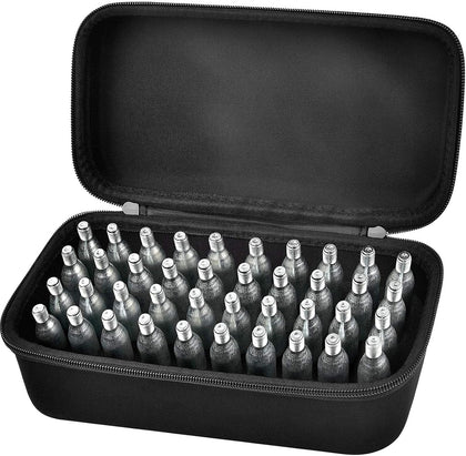 CO2 N2O Cartridge Organizer Case for 8g/12g Refills, Hard Case Only | 40 Foam Slots, for Crosman/for Umarex/for