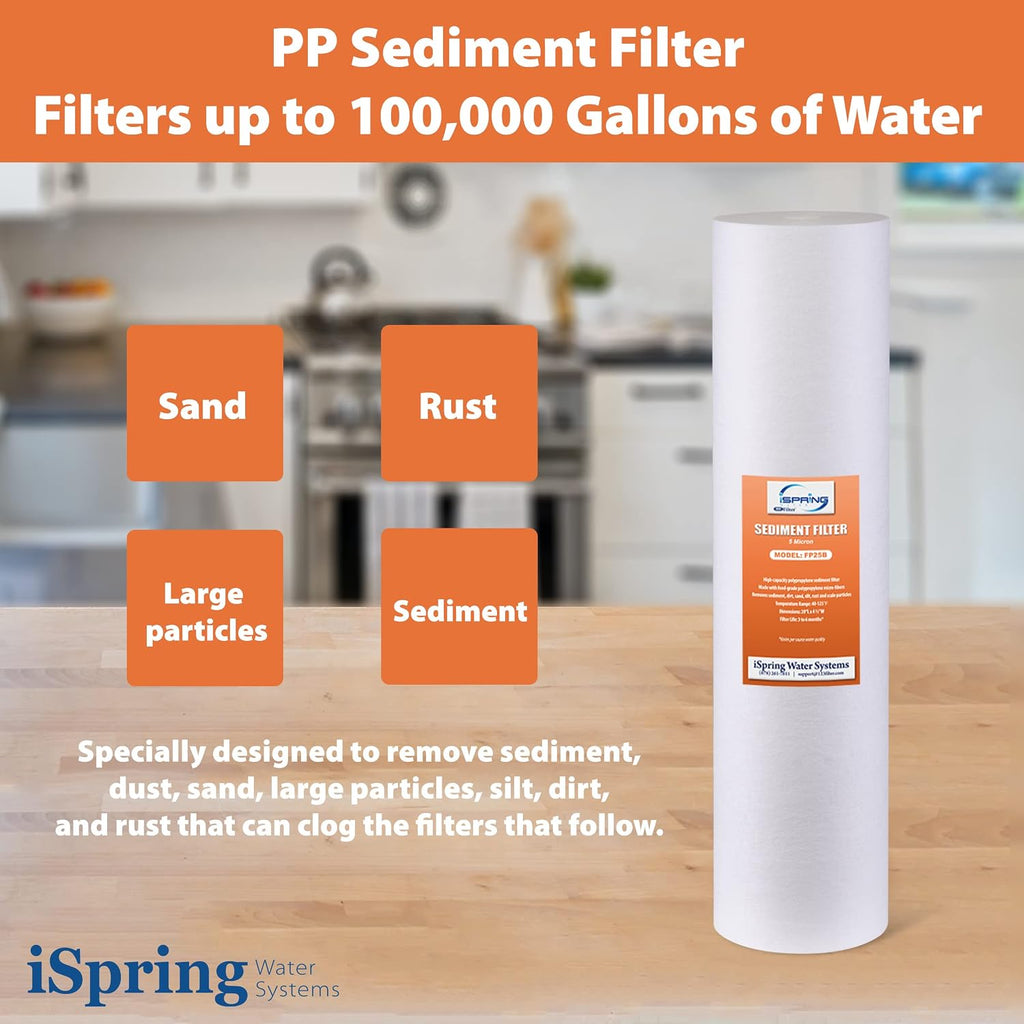 iSpring 5-Micron 20" x 4.5" Whole House Water Filter Sediment Removal