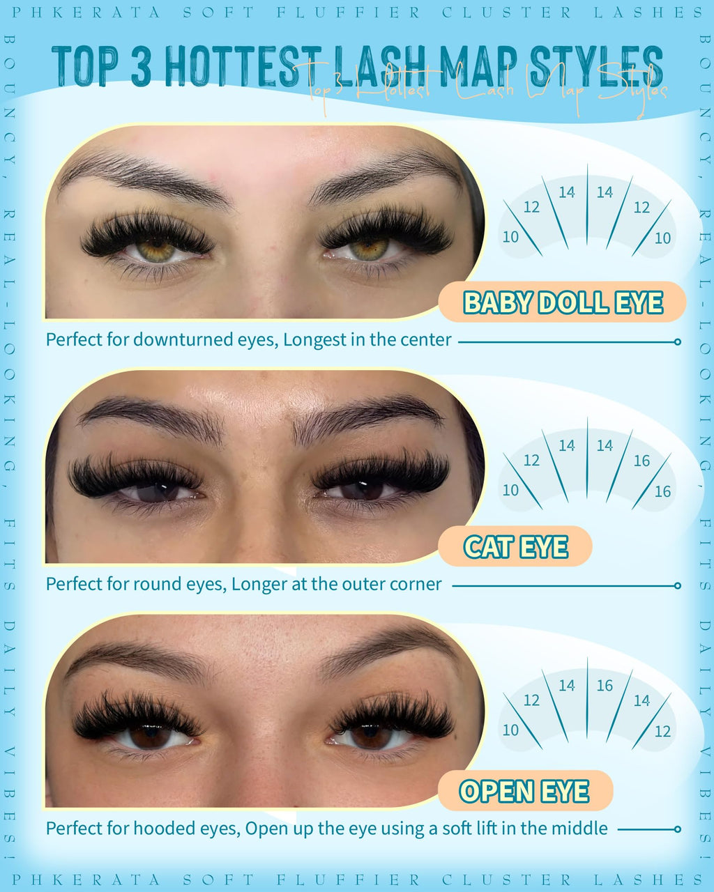 Fluffy Lash Clusters Kit Wispy DIY Eyelash Clusters for Volume