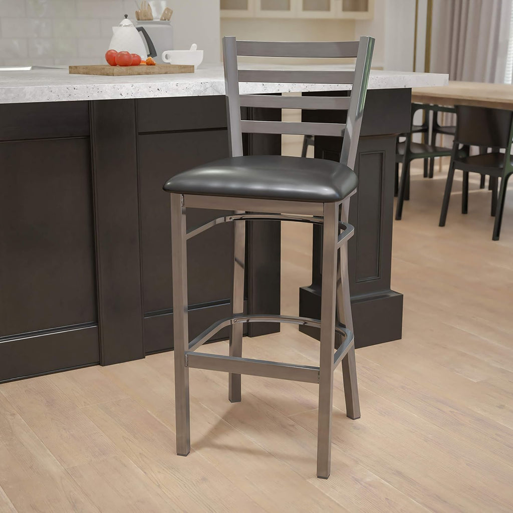 Hercules Metal Restaurant Barstool, Black, 2-Pack