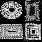 4 Sets Metal Cutting Dies - Frame Dies, Stencils & Moulds for DIY Crafts & Scrapbooking