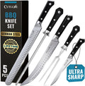Butcher Knife Set, 5-Piece Slicing Carving Knives for Meat Cutting