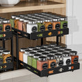 Pull Out Spice Rack Organizer for Cabinet, 2 Tier Cabinet Spice Rack Organizer, Height Adjustable Vertical Spice Rack