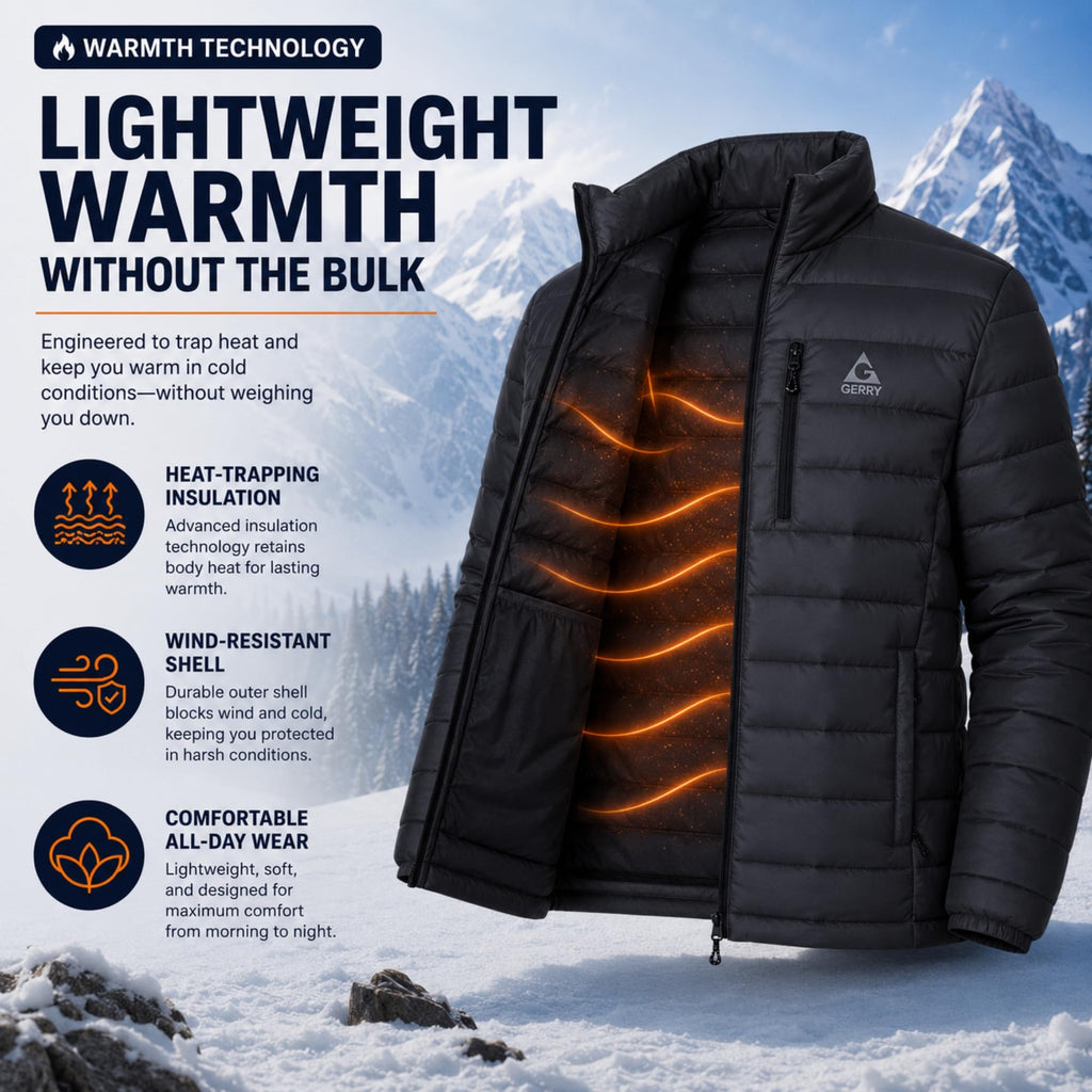 Puffer Jacket Men - Lightweight Warmth, Quilted Packable Winter Coat