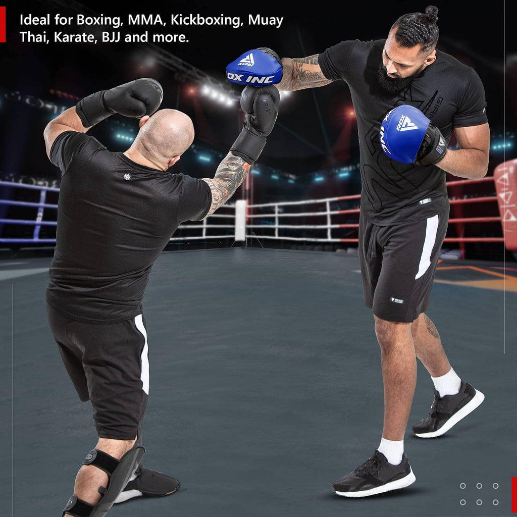 Boxing Pads Focus Mitts, Maya Hide Leather Curved Hook and Jab Target Hand Pads, Great for MMA, Kickboxing, Martial