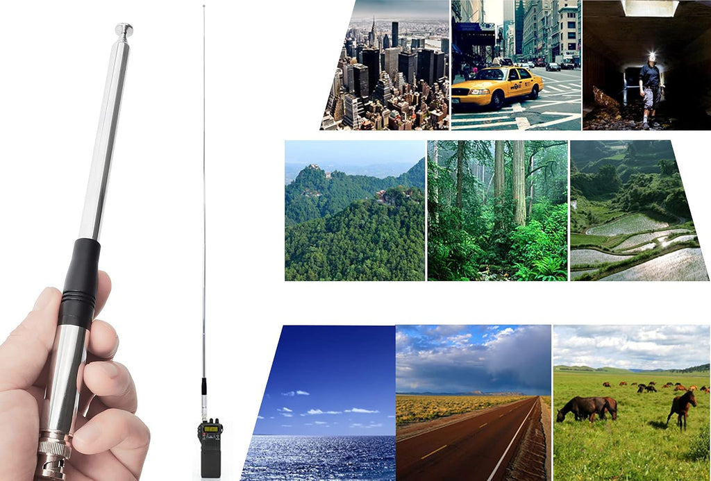 27Mhz Telescopic/Rod HT BNC CB Radio Antenna, 9-Inch to 51-inch | 20W Telescopic/Rod HT Handheld/Portable Radio