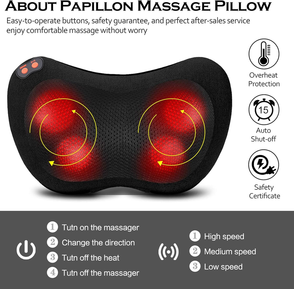 Fathers Day Dad Gifts for Husband,Back Massager with Heat,Shiatsu Neck Massager Pillow for