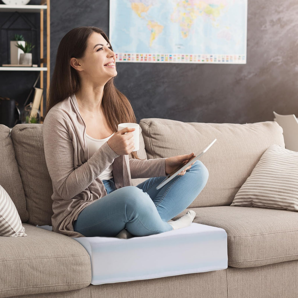 Memory Foam Couch Cushion Replacement, High Density Upholstery Foam Wrapped with Memory Foam & Polyester Batting