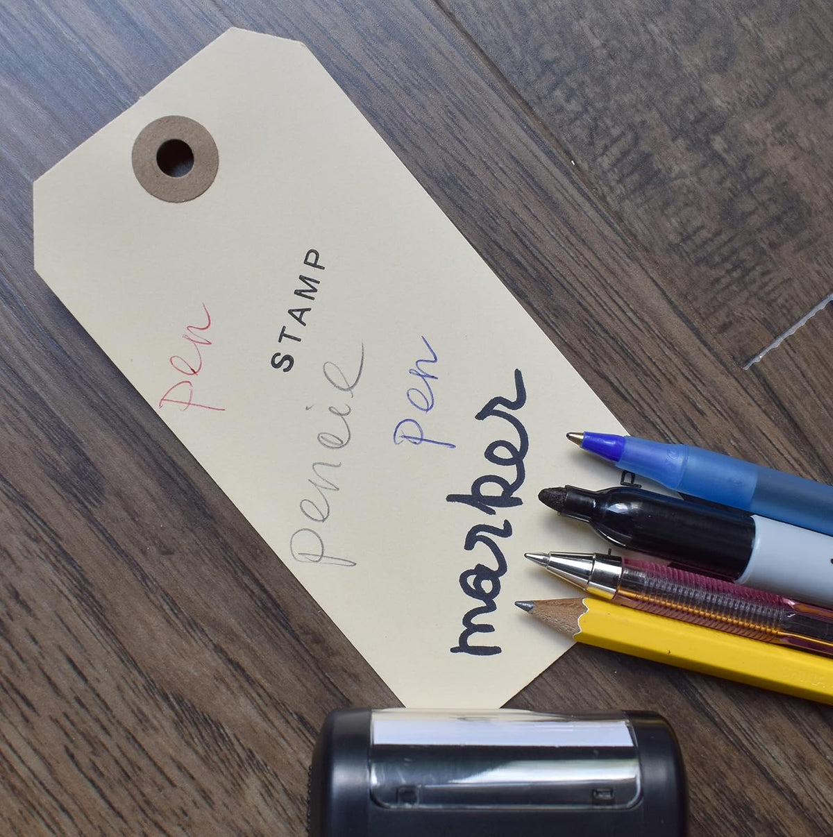 100 Large Manila Tags #8 with Elastic String Attached, 6 1/4" x 3 1/8"