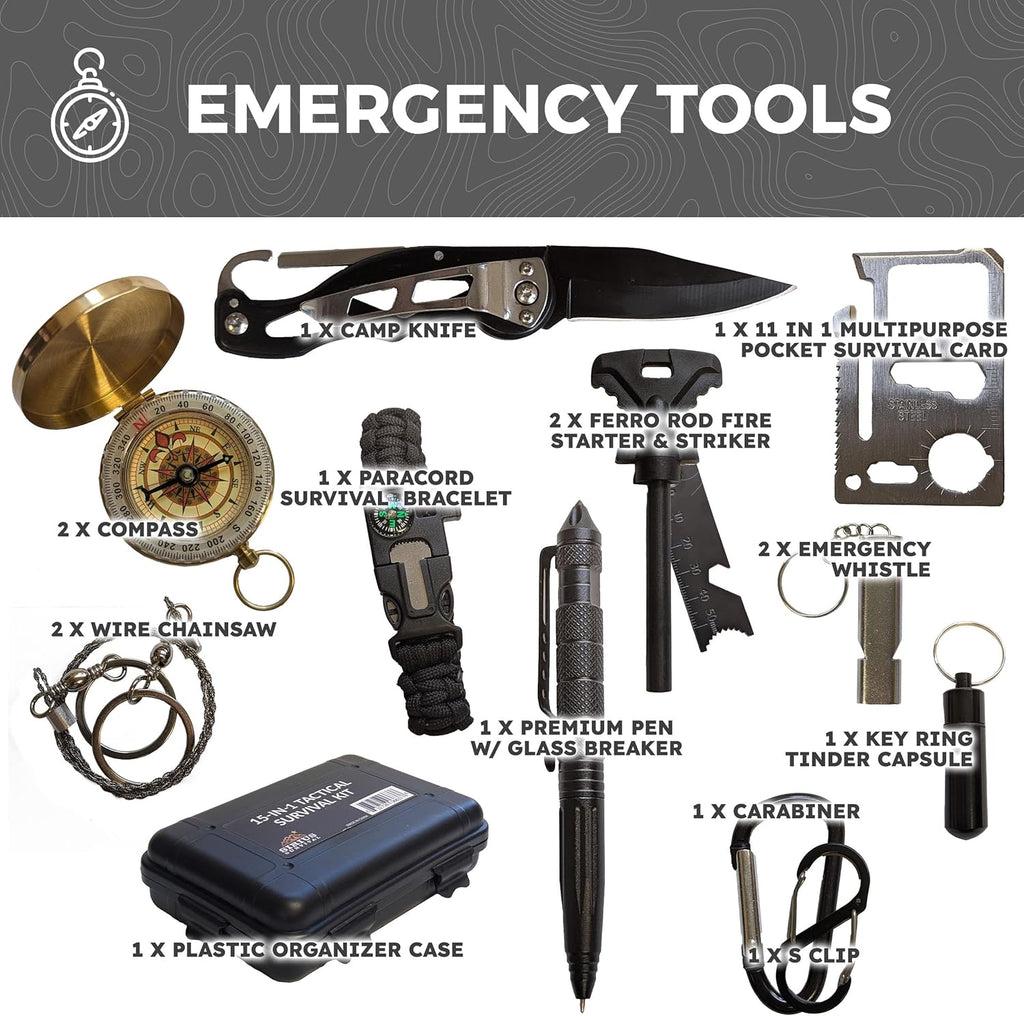 Sirius: Pre-Packed Bug Out Bag - 72 Hour Kit for 2 People - Bugout Backpack Survival Kit - Premium 50L Go Bag