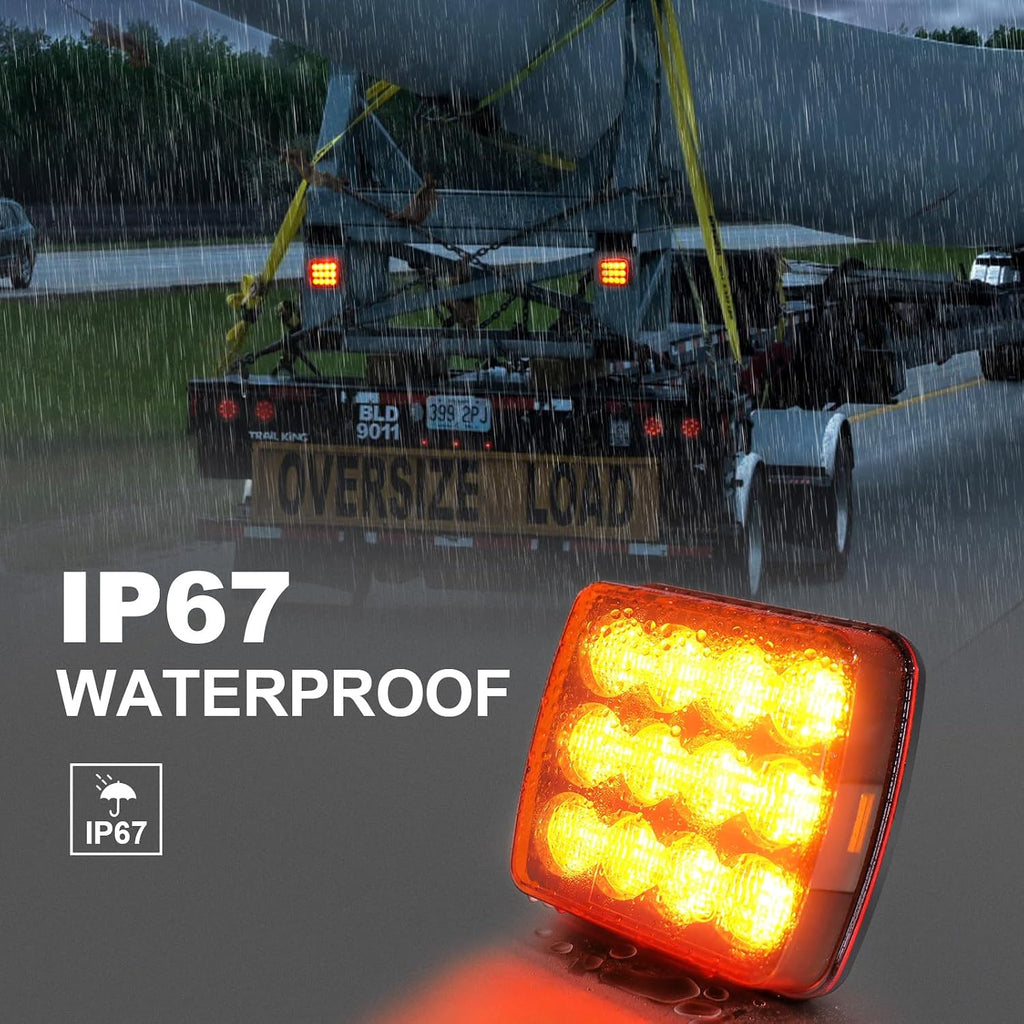 W02 Magnetic Flashing Lights, Wireless Strobe Lights,Amber | Class I | Tool-Free | 8 Hours Runtime | Led Warning